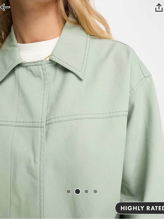 ASOS Sage Green Lightweight Utility Jacket Shacket - Picture 2 of 4